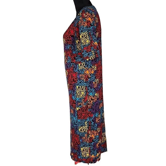 LuLaRoe Julia Bright Multicolor Fitted Dress Womens Medium Stretch Comfort - Picture 8 of 9